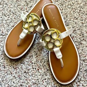 Kelly & Katie white and gold sandals size 9M
Never worn